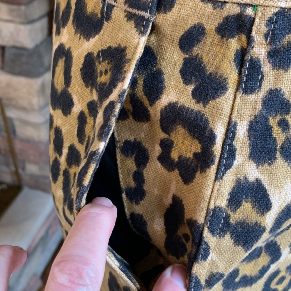 Lauren Ralph Lauren sz 8 linen/cotton leopard print skirt - Picture 4 of 7